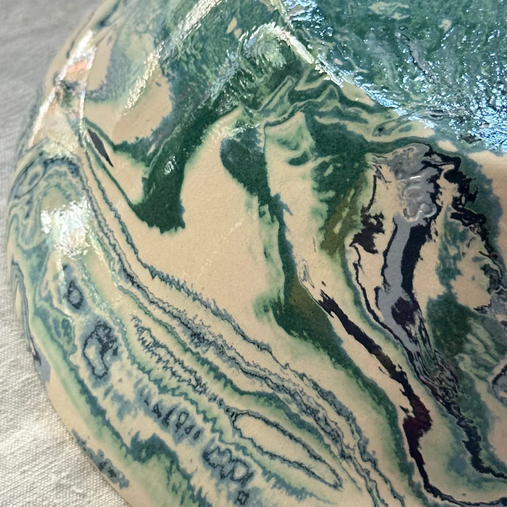 Marbled “Mallorca” Salad Bowl in Bora Bora (BO #774) - Image 4