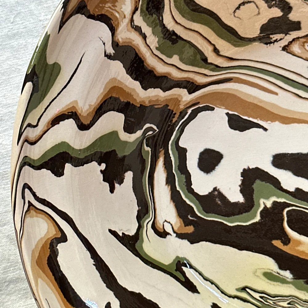 Marbled “Mallorca” Salad Bowl in Toscane 1 (TS1 #773) - Image 3