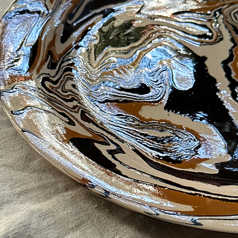 Marbled  Presentation Plate in Lisbonne (LB #760) - Image 2
