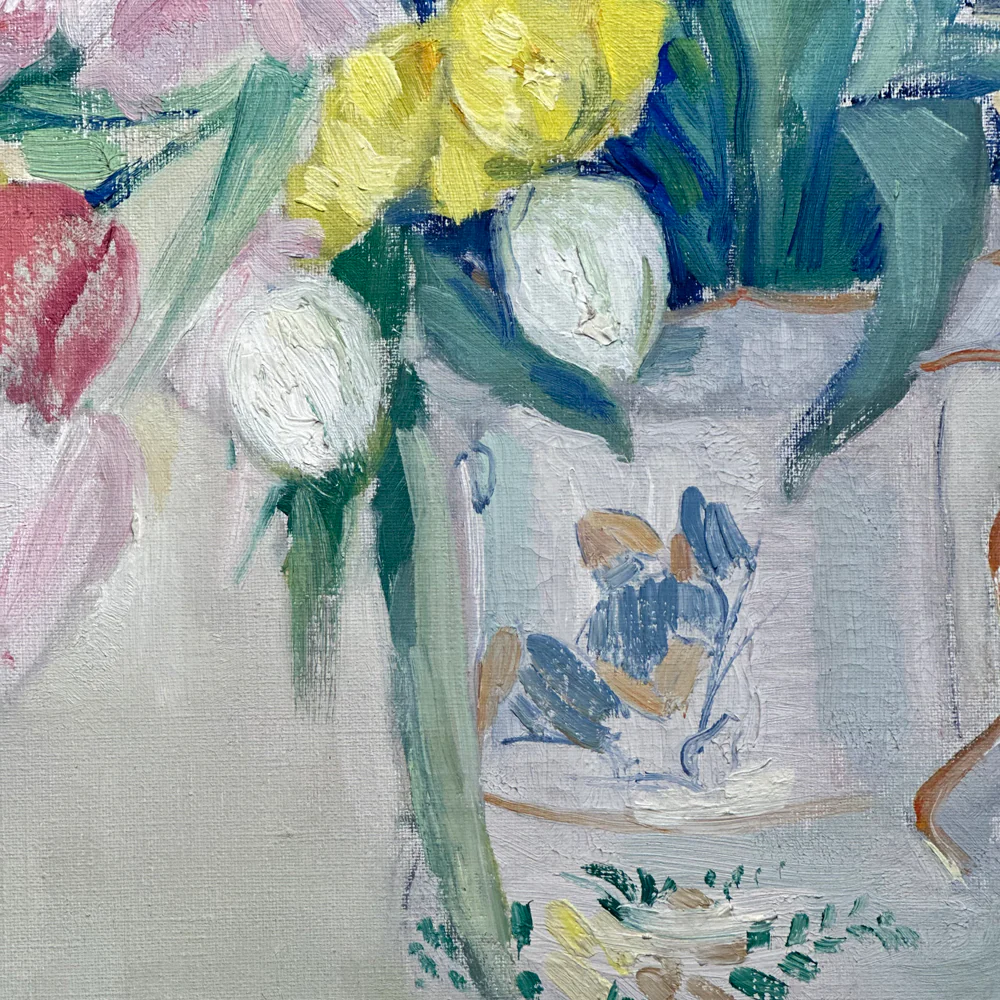 Mid 20th-century Dutch Floral Still Life in Gilt Frame - Image 4