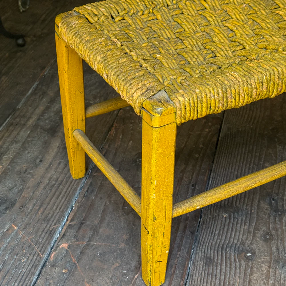 Mid 20th-century Painted Rush Bench - Image 2