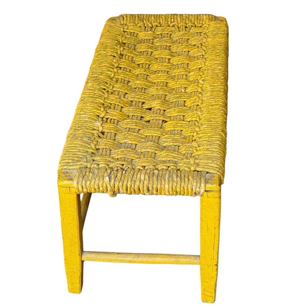 Mid 20th-century Painted Rush Bench - Image 5