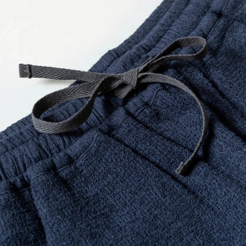 Navy Cotton Pile Relax Shorts - Image 2