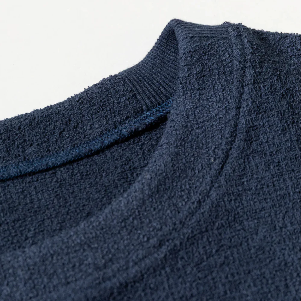 Navy Cotton Pile T-Shirt - Image 2