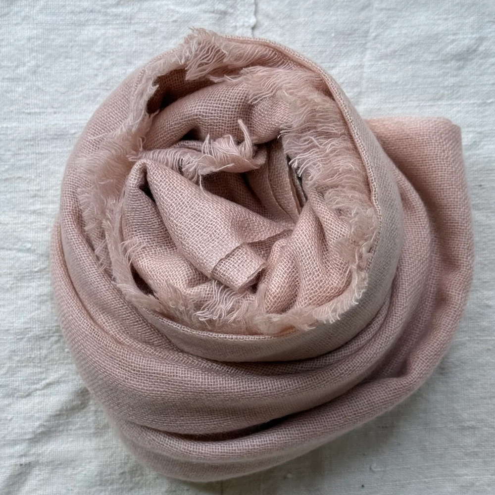 Noble Fibre Cashmere Gauze Scarf in Mauve ("M") - Image 4