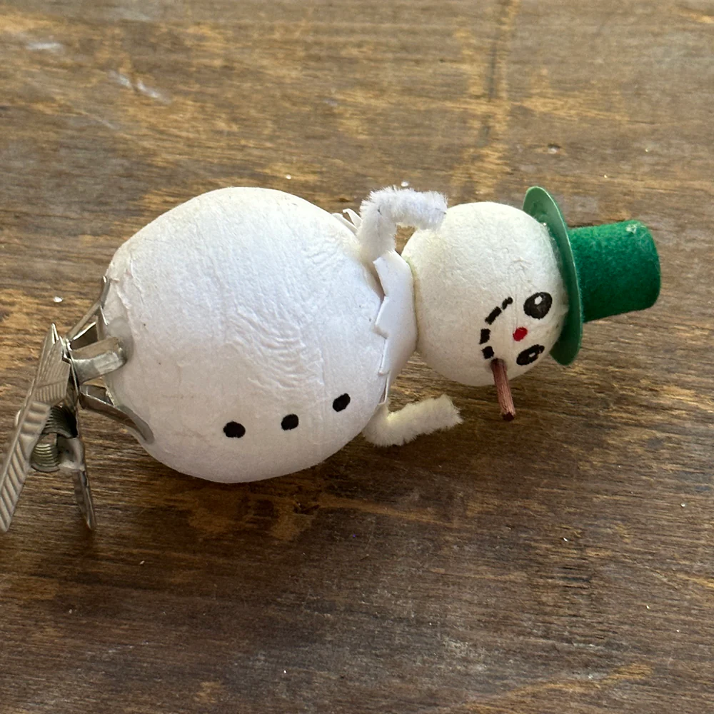 Nostalgic Cotton Clip-on Snowman with Cigar Ornament - Image 2