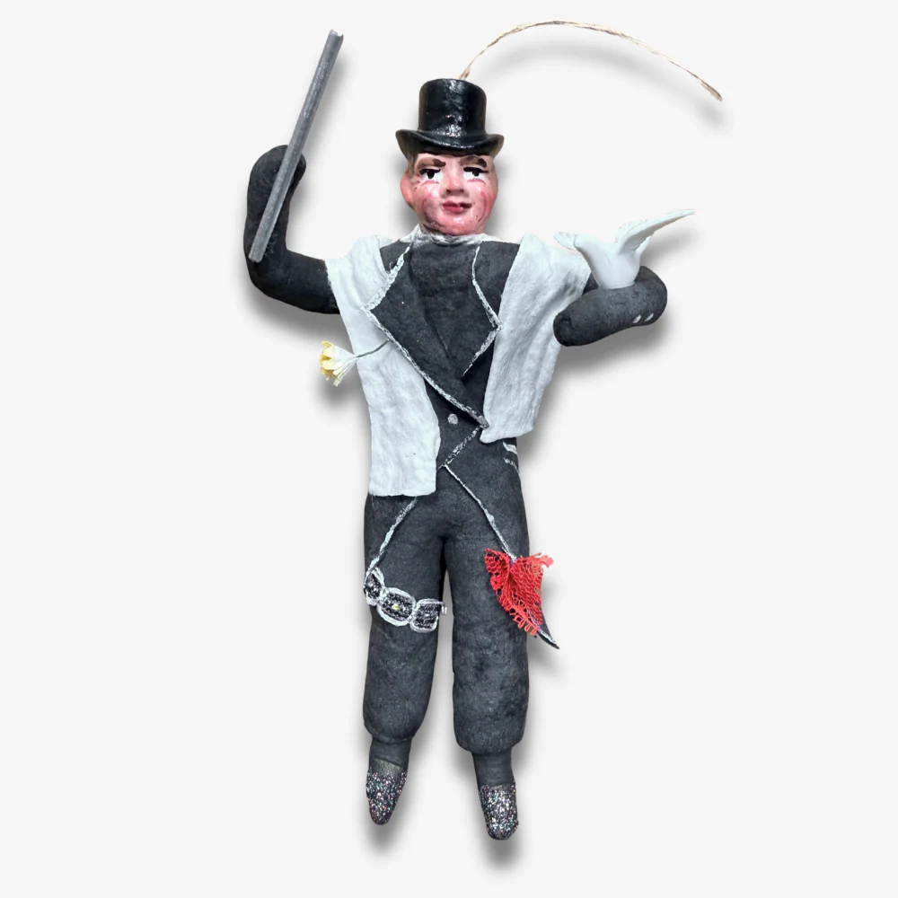 Nostalgic Cotton Magician with Porcelain Head Ornament