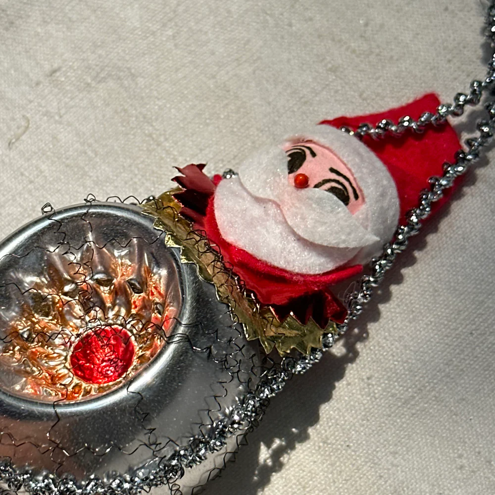 Nostalgic Cotton Santa Reflector Ornament - Image 2