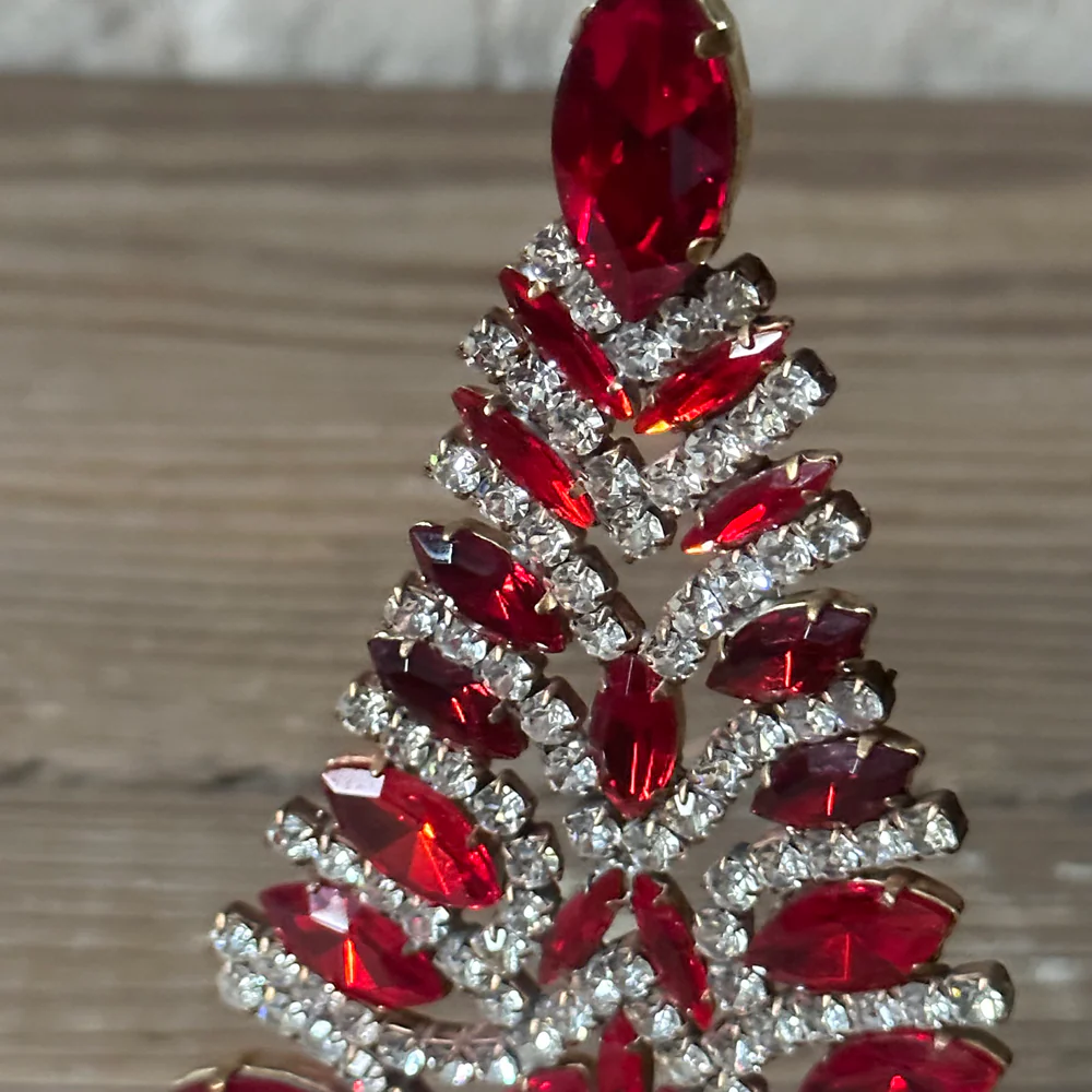 Nostalgic Jeweled Clear & Red Blue Crystal Tree - Image 3