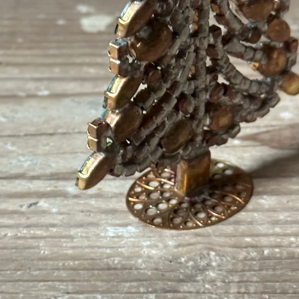 Nostalgic Jeweled Red, White & Blue Glass Crystal Tree - Image 4