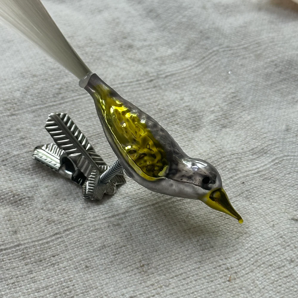 Nostalgic Mini Clip-on Yellow Bird Ornament - Image 2