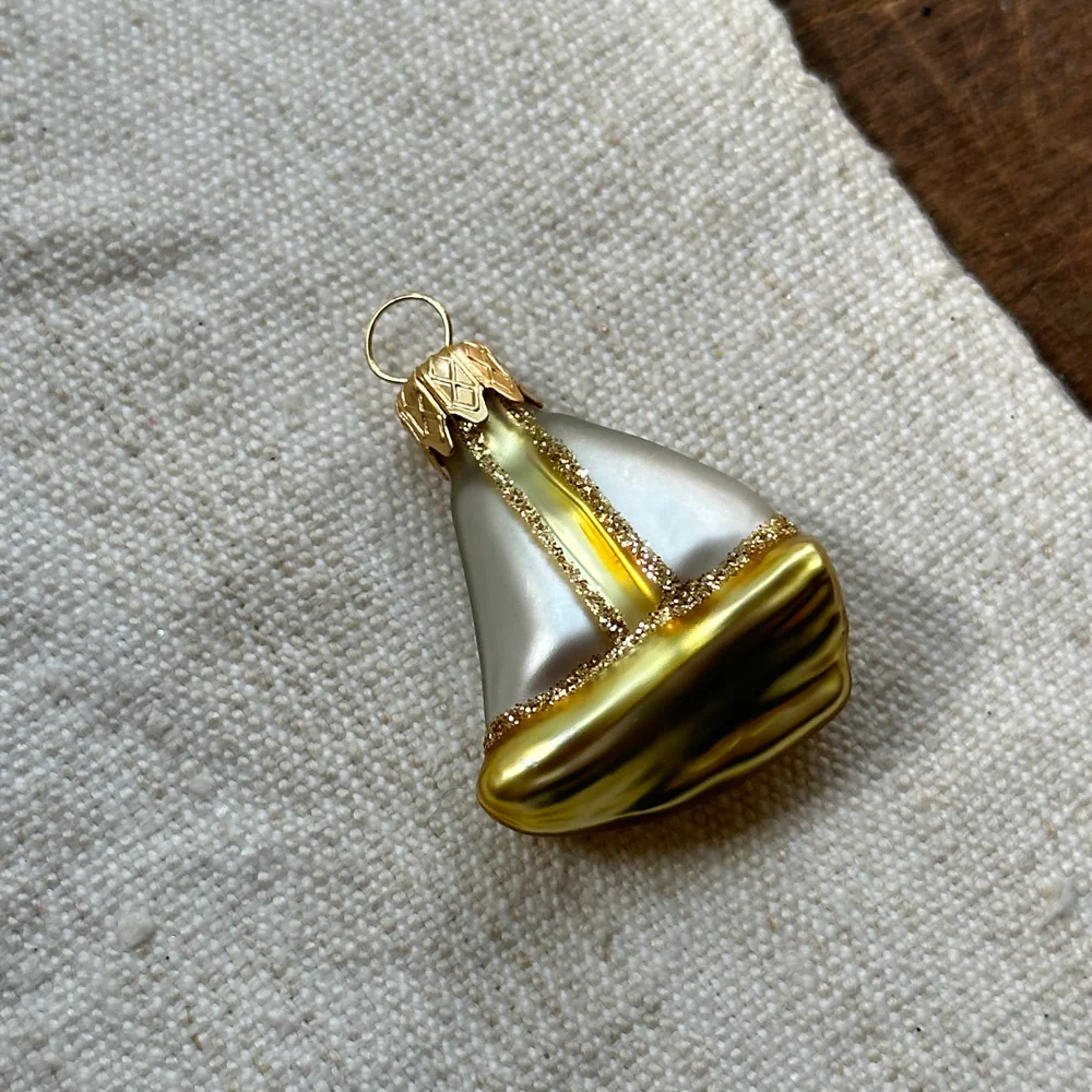 Nostalgic Mini Gold Sailboat Ornament - Image 2