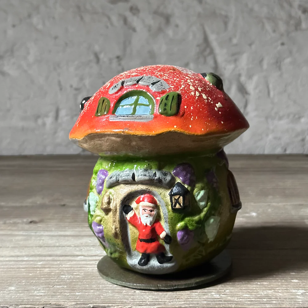 Nostalgic Mushroom Butterfly & Santa Claus Red Candy Box