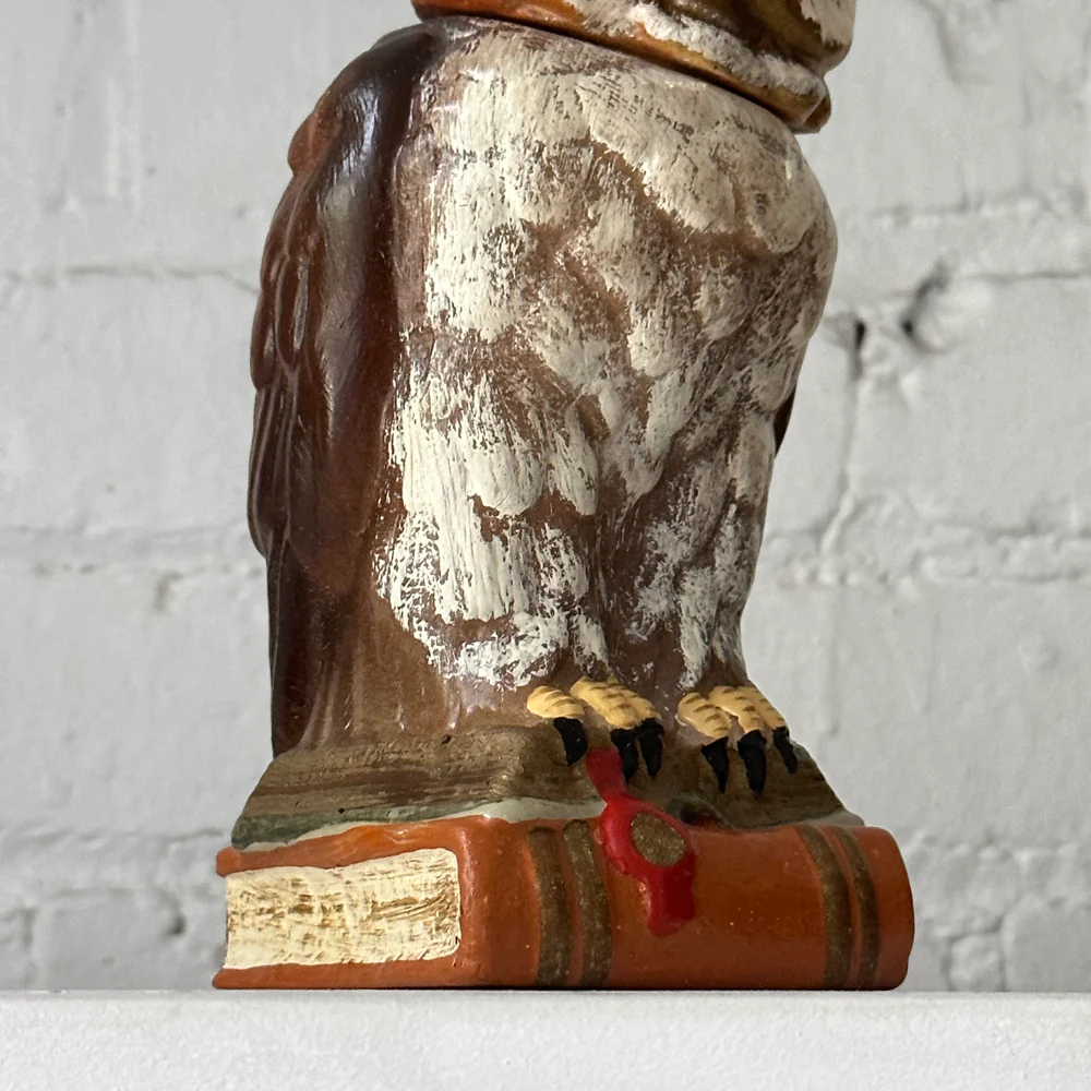 Nostalgic Papier-Mâché Large Brown Wings Owl on Books Candy Box - Image 2
