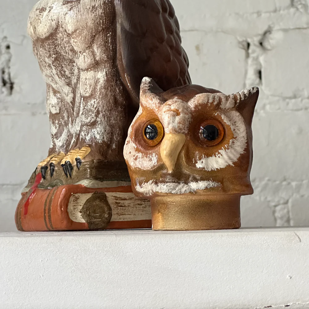Nostalgic Papier-Mâché Large Brown Wings Owl on Books Candy Box - Image 3