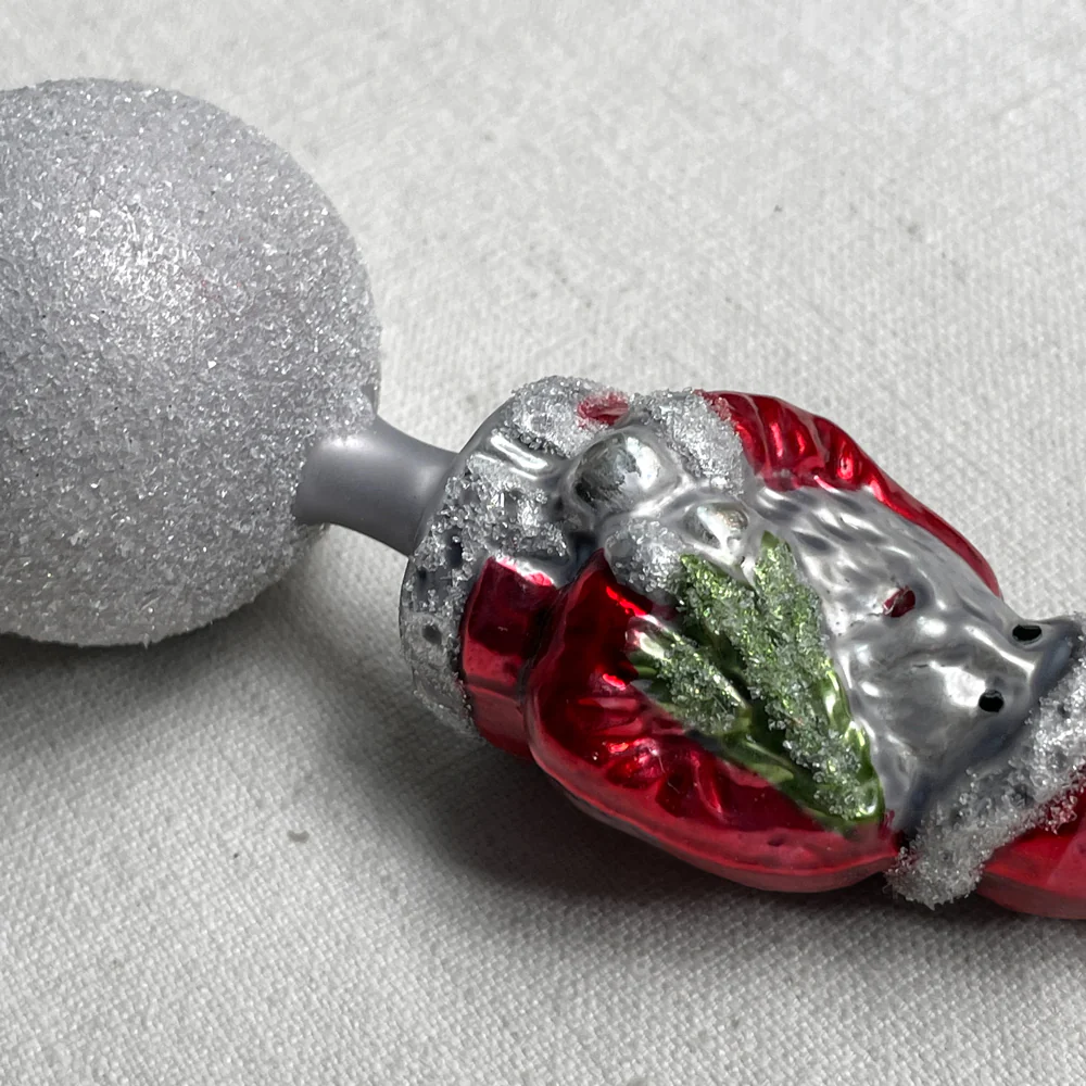 Nostalgic Santa on Snowball Ornament - Image 2