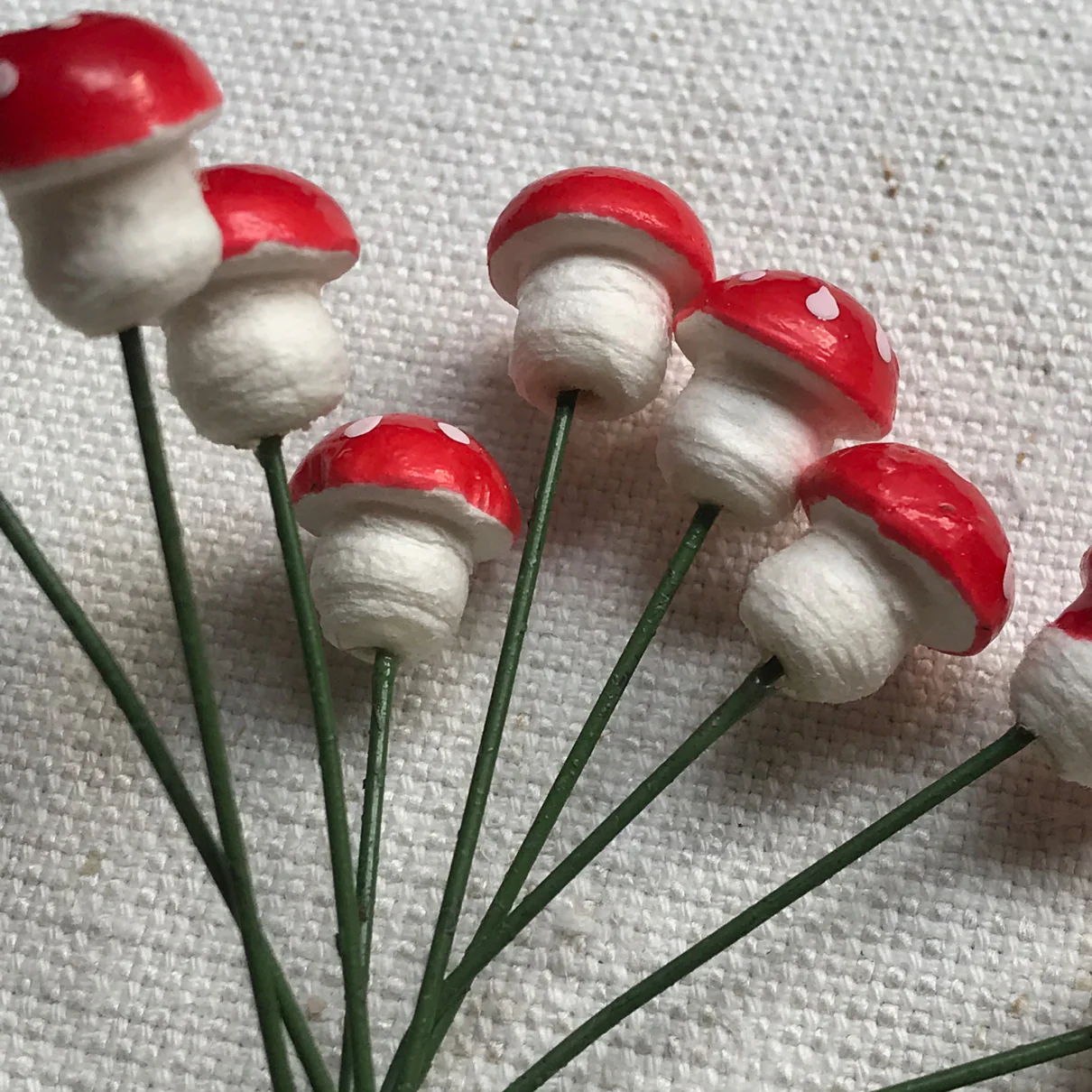 Nostalgic Tiny Mushroom Twist-Tie Ornament Set - Image 2