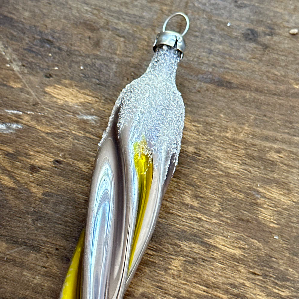 Nostalgic Yellow Icicle Ornament - Image 2