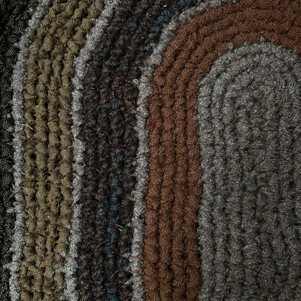 Olly Crocheted Vintage Wool Suit Rug #2 - Image 3