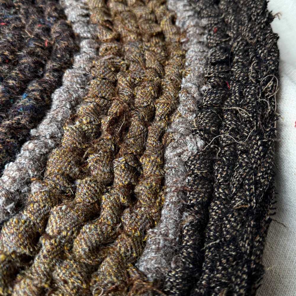 Olly Crocheted Vintage Wool Suit Rug #2 - Image 4