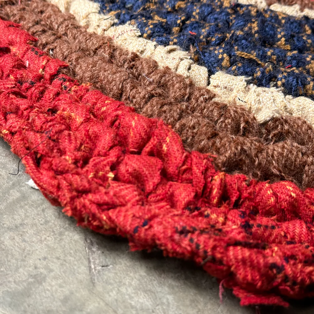 Olly Crocheted Vintage Wool Suit Rug #3 - Image 4
