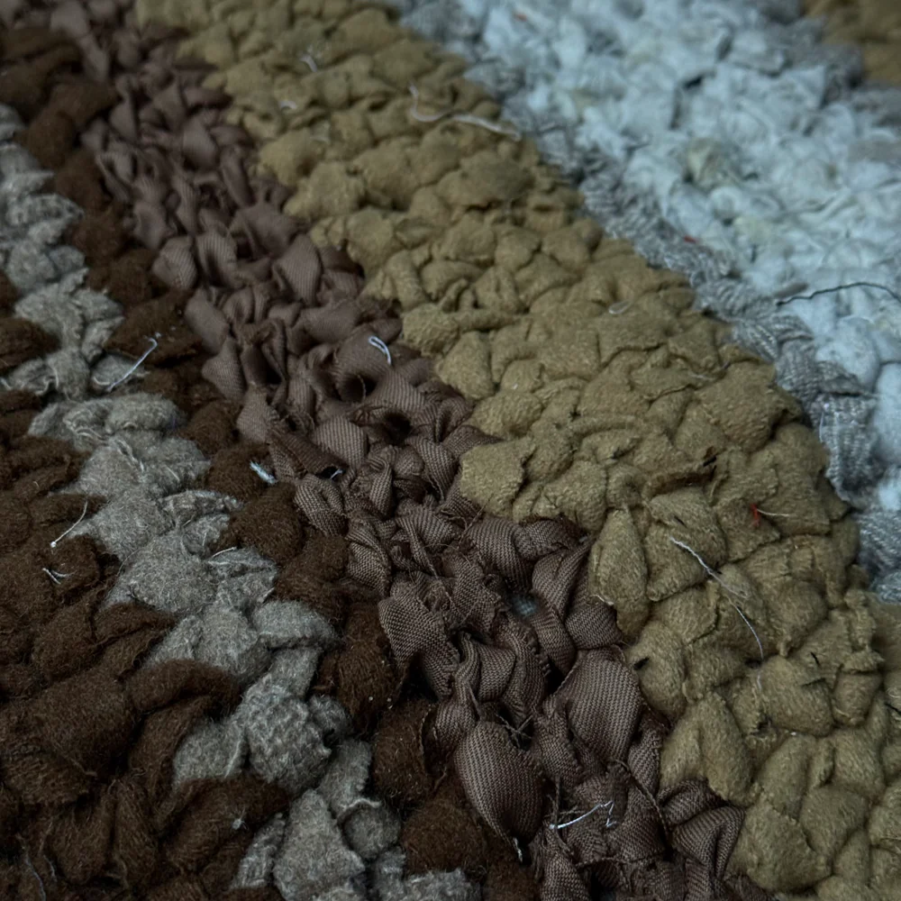 Olly Crocheted Vintage Wool Suit Rug #4 - Image 3