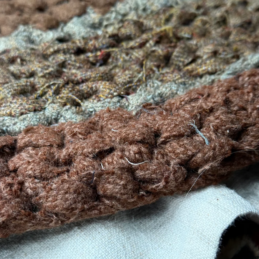 Olly Crocheted Vintage Wool Suit Rug #4 - Image 4