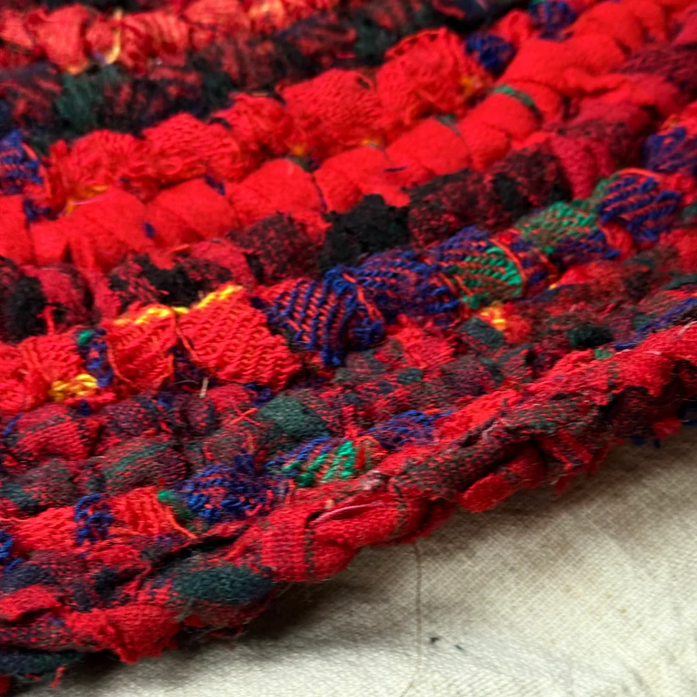 Olly Crocheted Vintage Wool Suit Rug #5 - Image 4