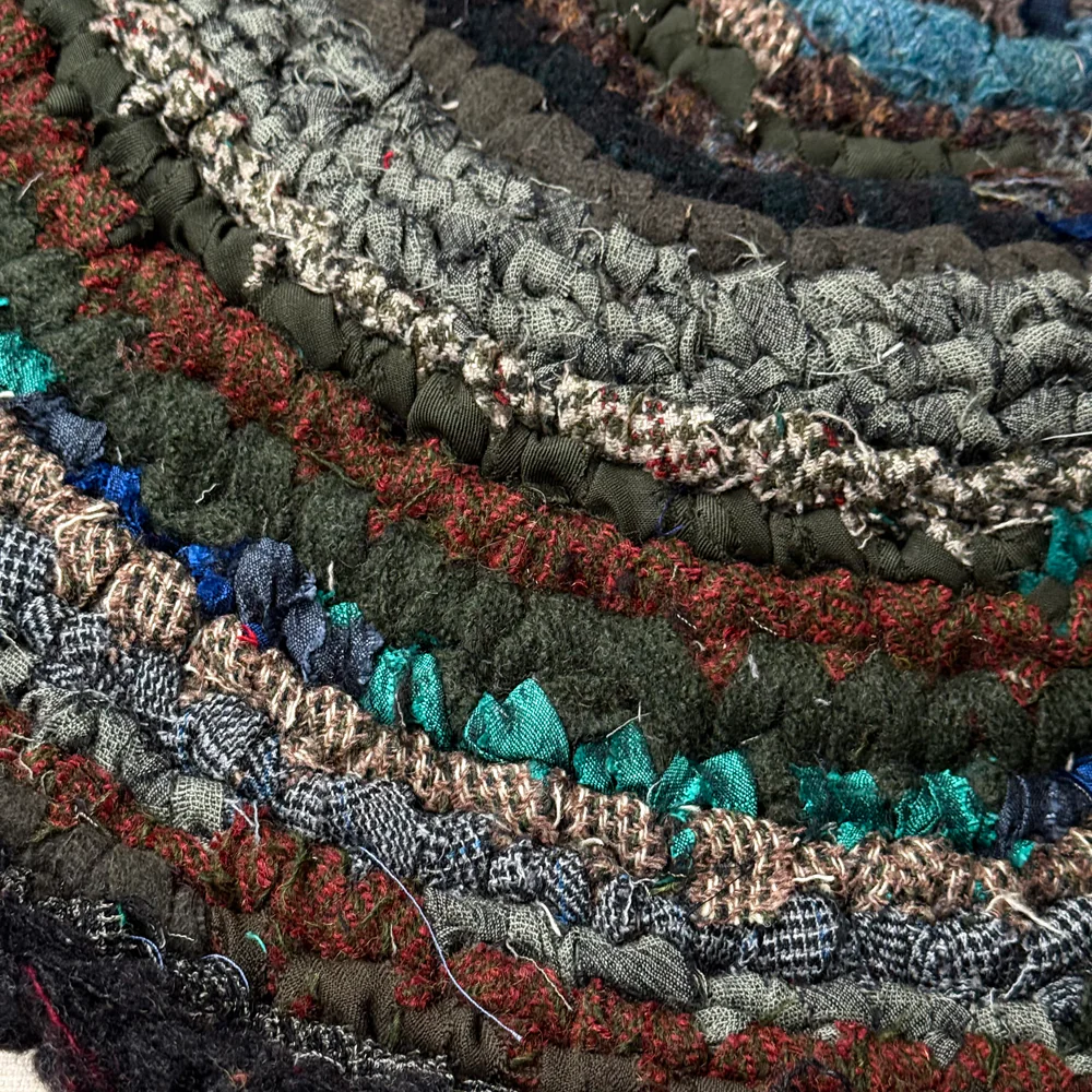 Olly Crocheted Vintage Wool Suit Rug #7 - Image 3