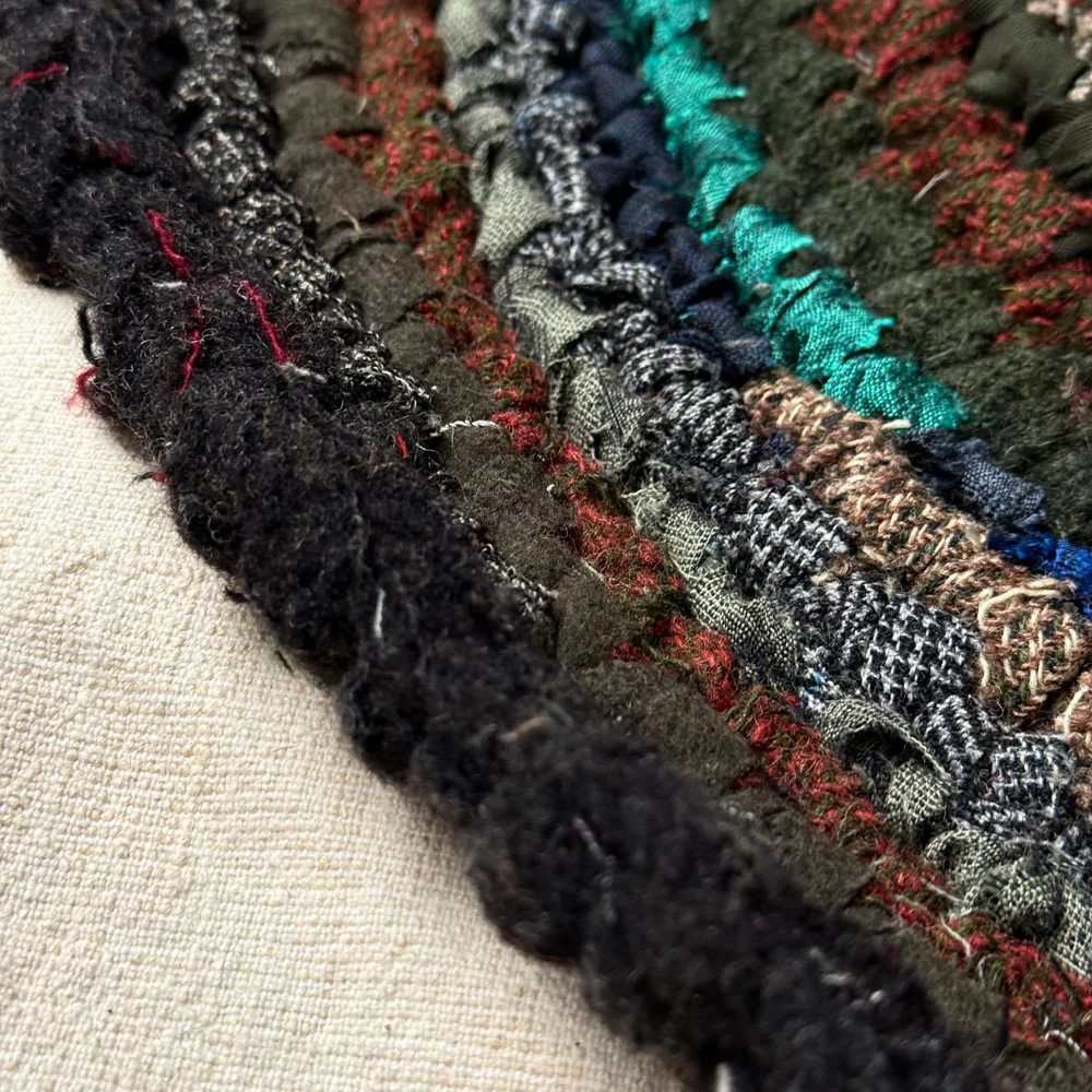 Olly Crocheted Vintage Wool Suit Rug #7 - Image 4
