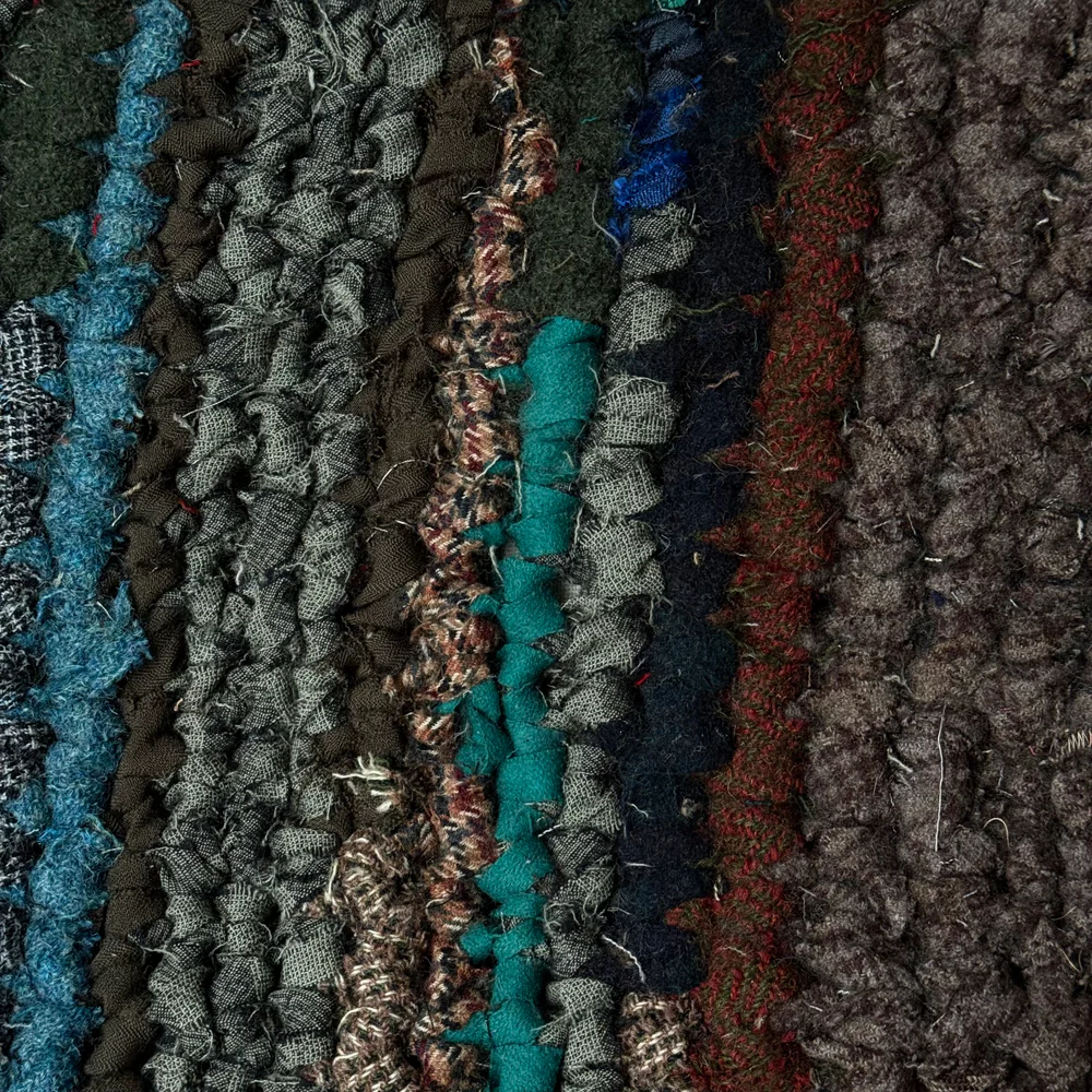 Olly Crocheted Vintage Wool Suit Rug #7 - Image 5