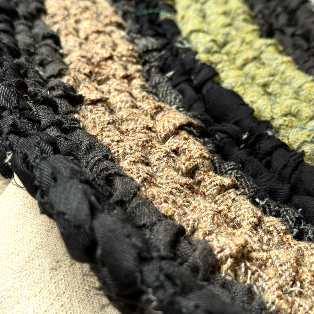 Olly Crocheted Vintage Wool Suit Rug #8 - Image 4