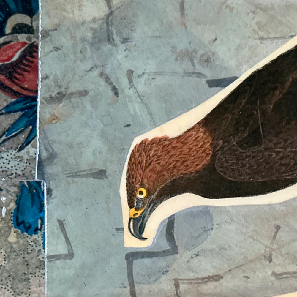 One of a Kind Collaged Birds Table Mat (#628) - Image 2