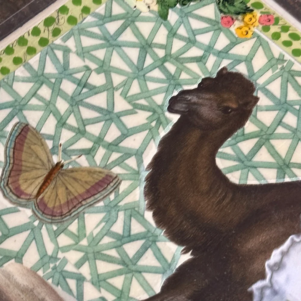 One of a Kind Collaged Camel Table Mat (#617) - Image 4