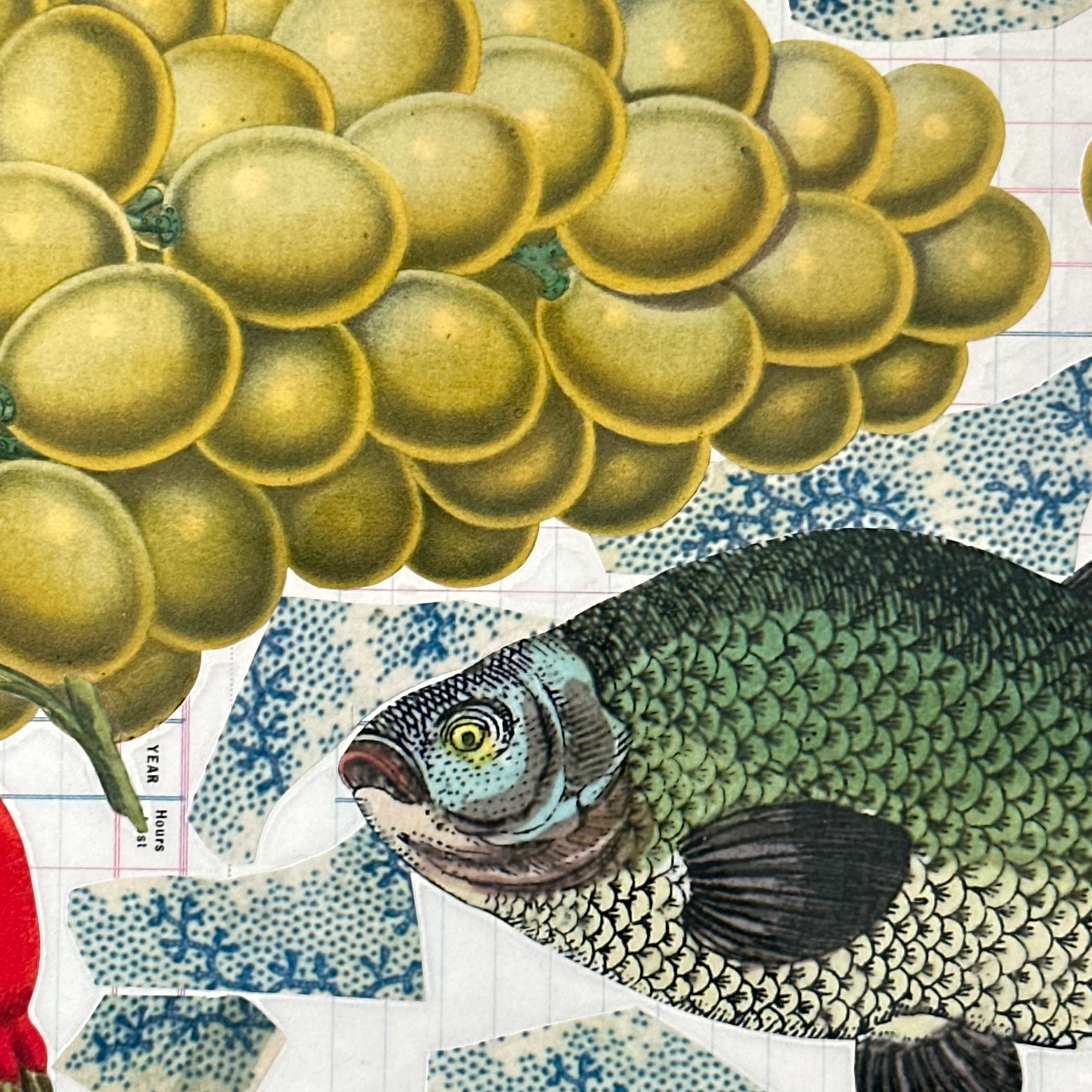 One of a Kind Collaged Fish Mat Pair - Image 10