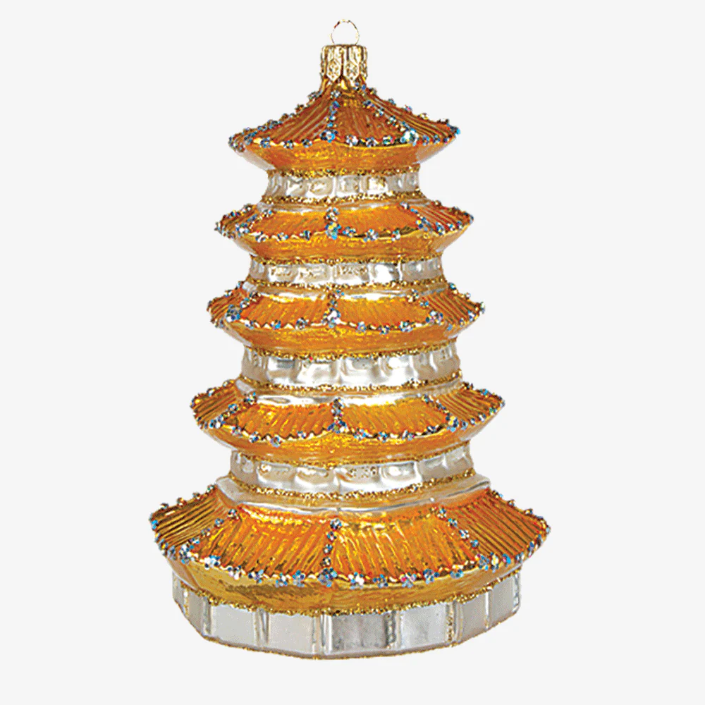 Pagoda with Gold Roof Ornament