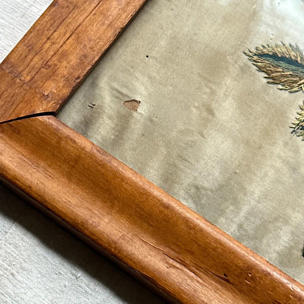 Pair of 19th-century Framed Embroidered Floral Silk Panels - Image 7