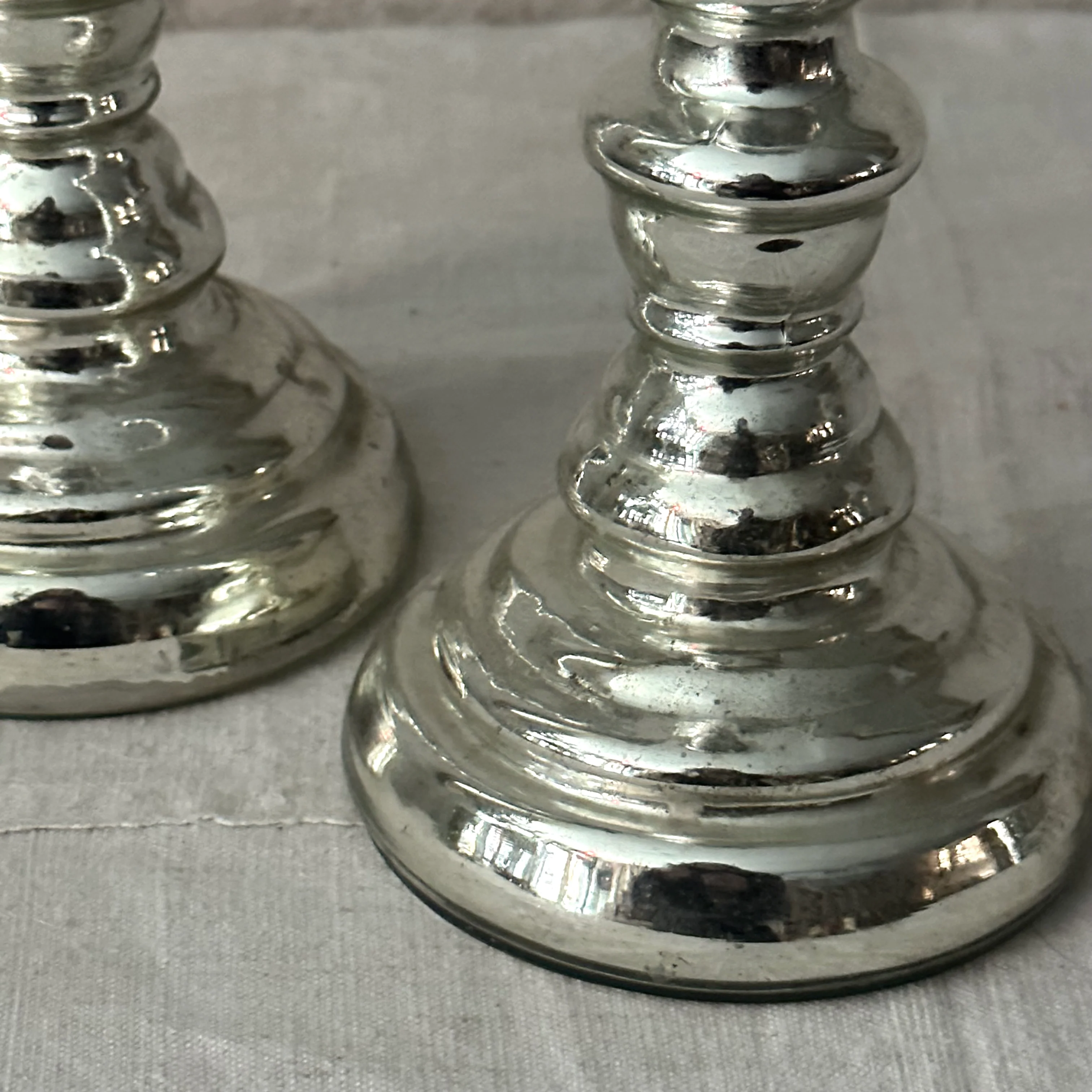 Pair of 19th-century Mercury Glass Candle Holders (01) - Image 3