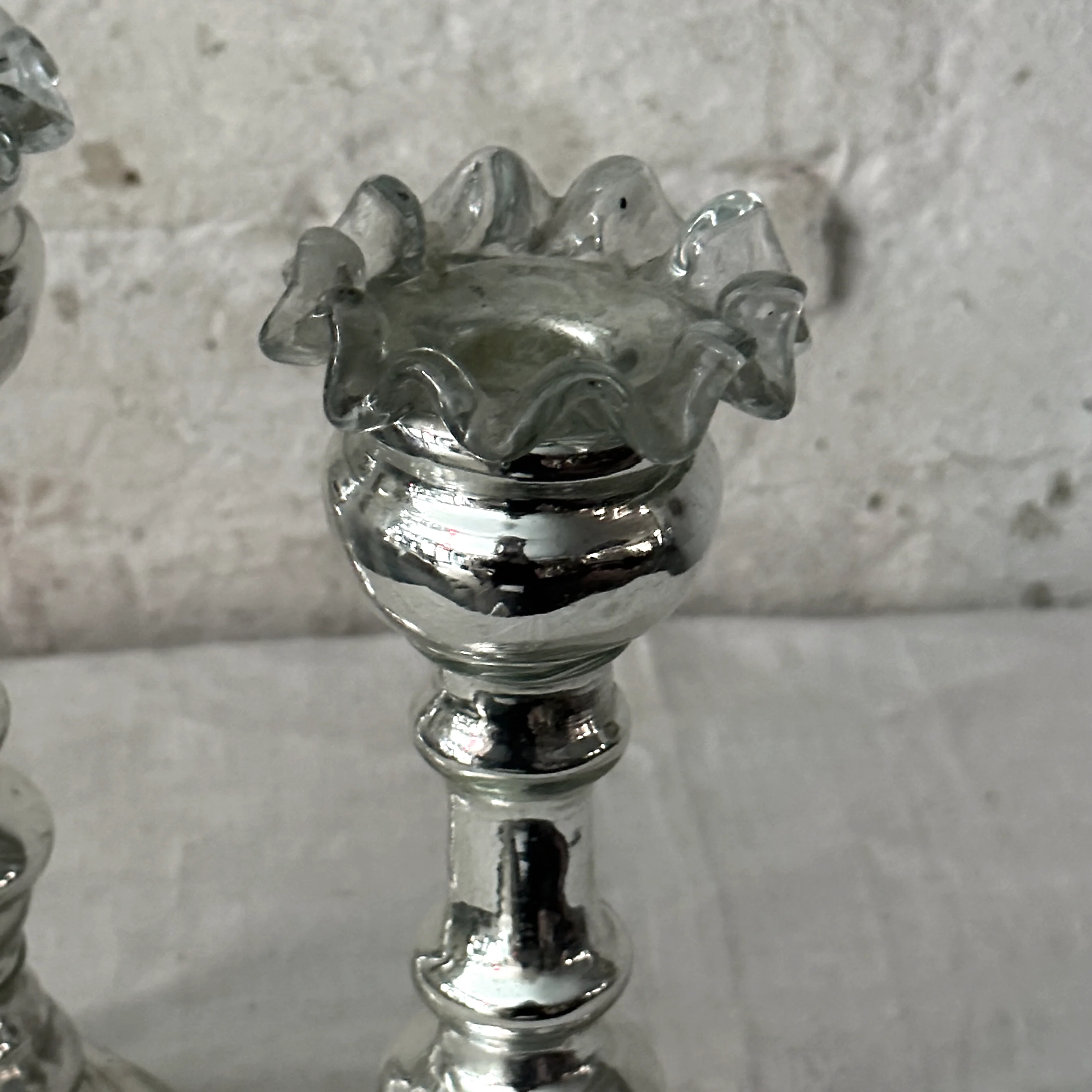 Pair of 19th-century Mercury Glass Candle Holders (01) - Image 4