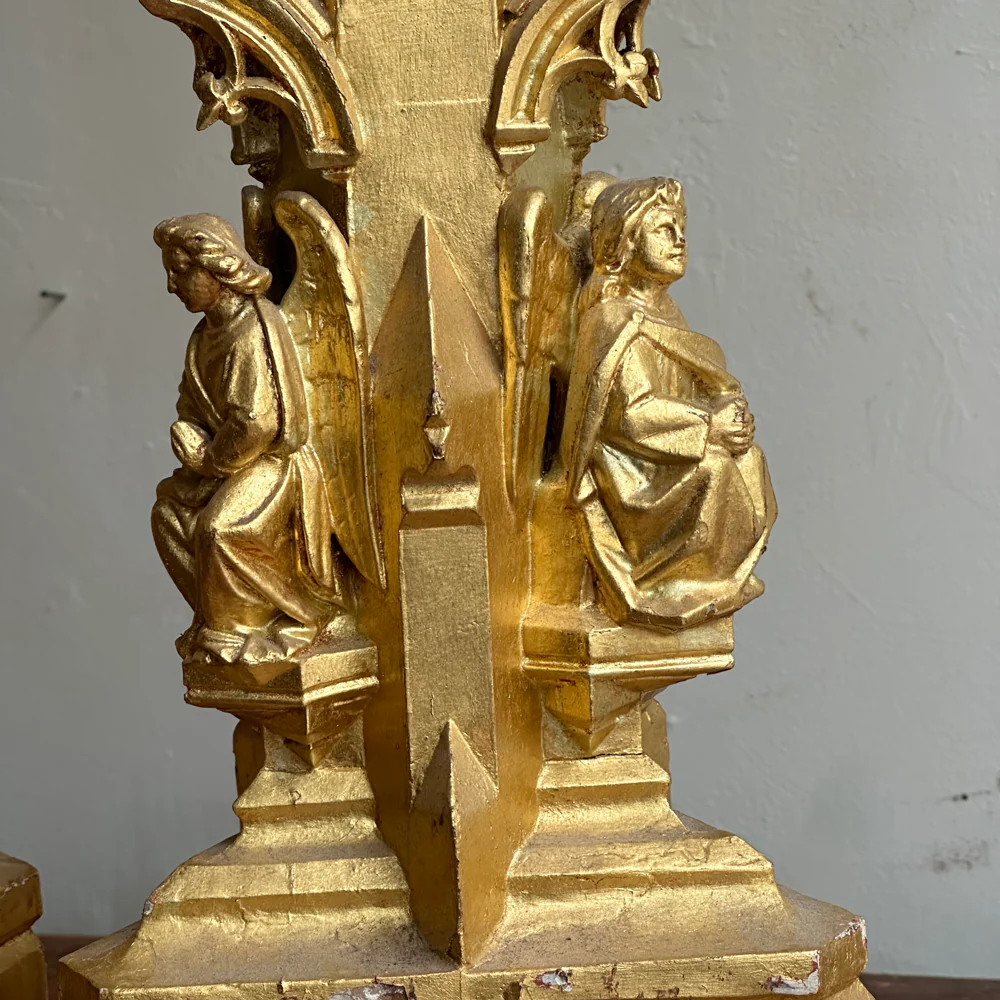 Pair of Early 20th-century Gilded Italian Candlesticks - Image 2