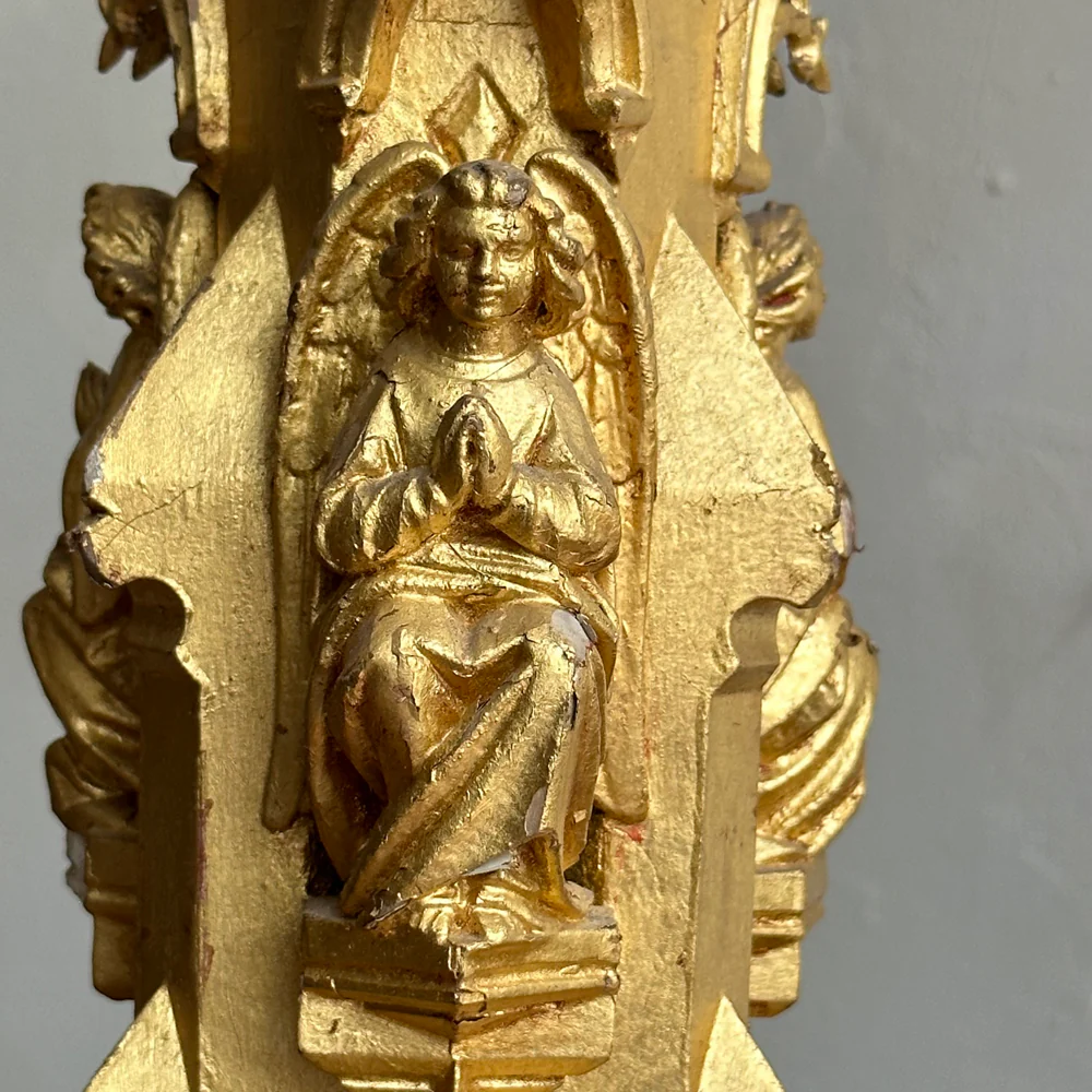 Pair of Early 20th-century Gilded Italian Candlesticks - Image 8