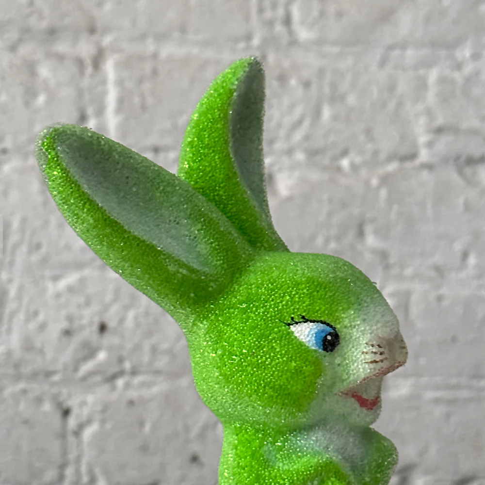 Ino Schaller Papier Mâché Green Beaded Bunny with Big Teeth - Image 2