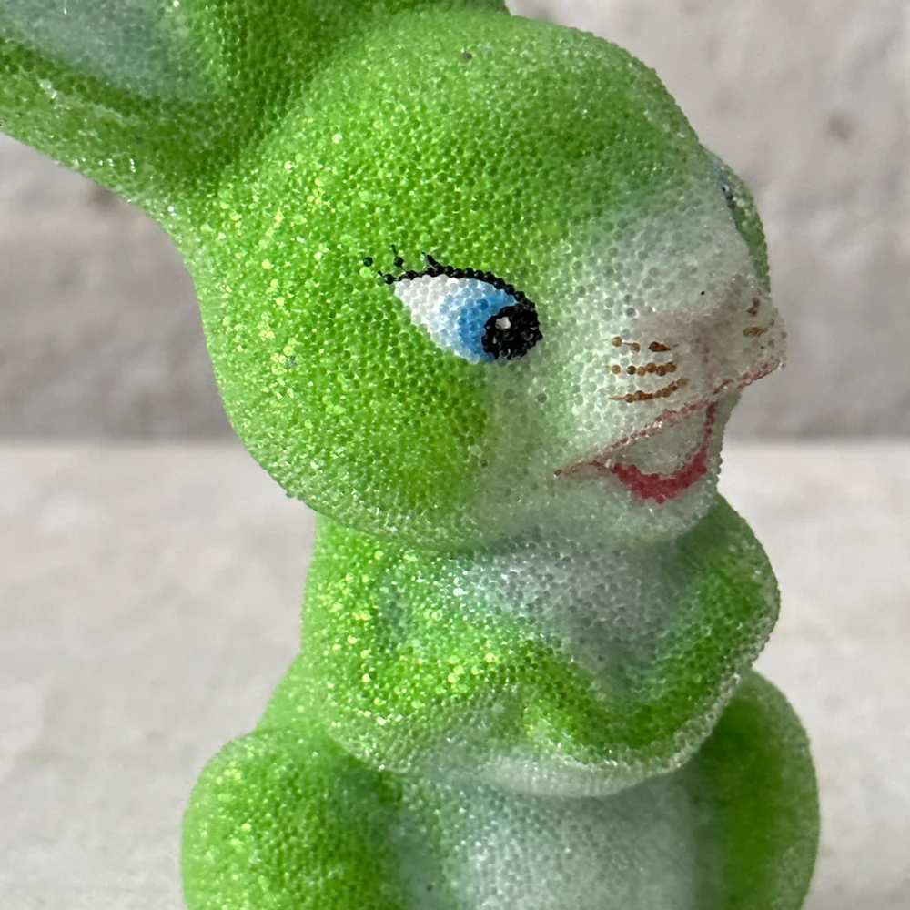 Ino Schaller Papier Mâché Green Beaded Bunny with Big Teeth - Image 3