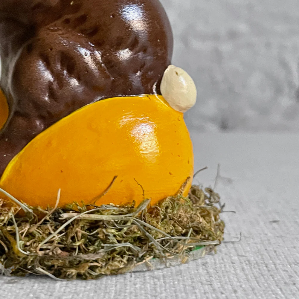 Papier Mâché Bunny on Egg - Image 2