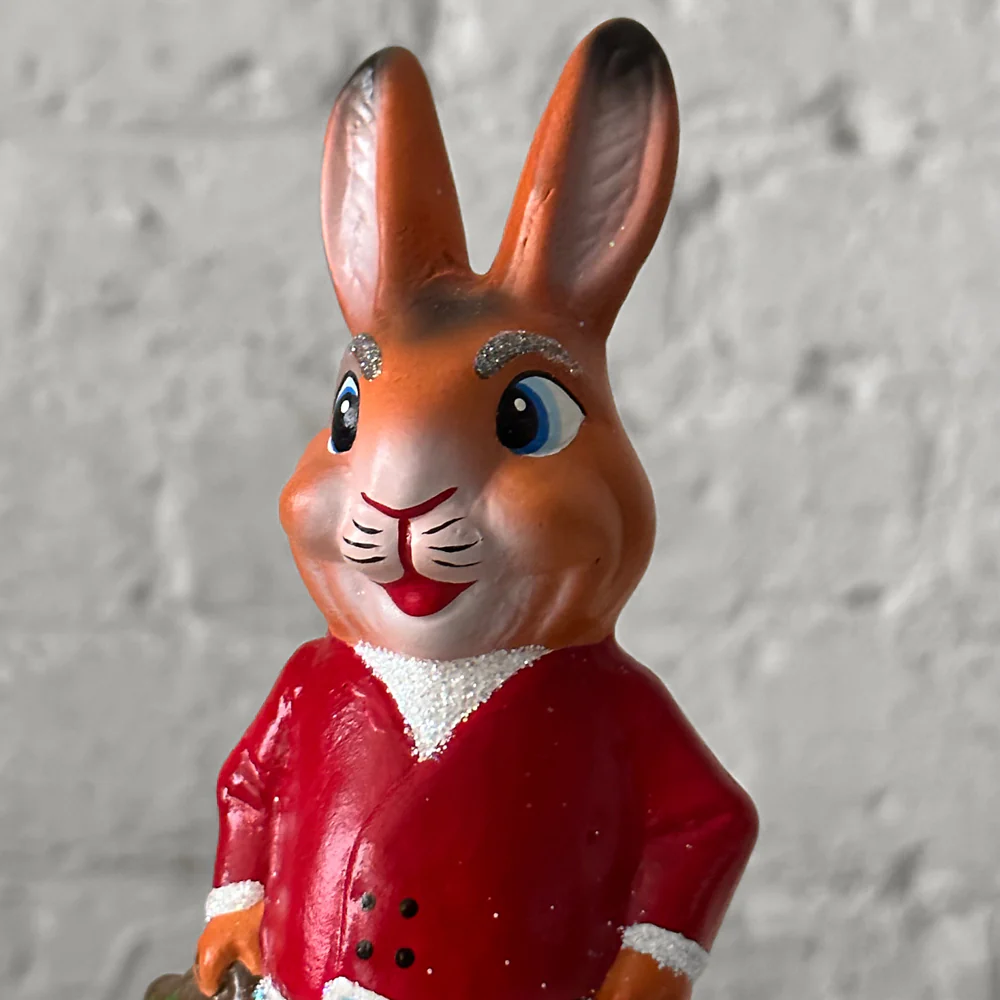 Papier-Mâché Bunny with Suitcase - Image 2