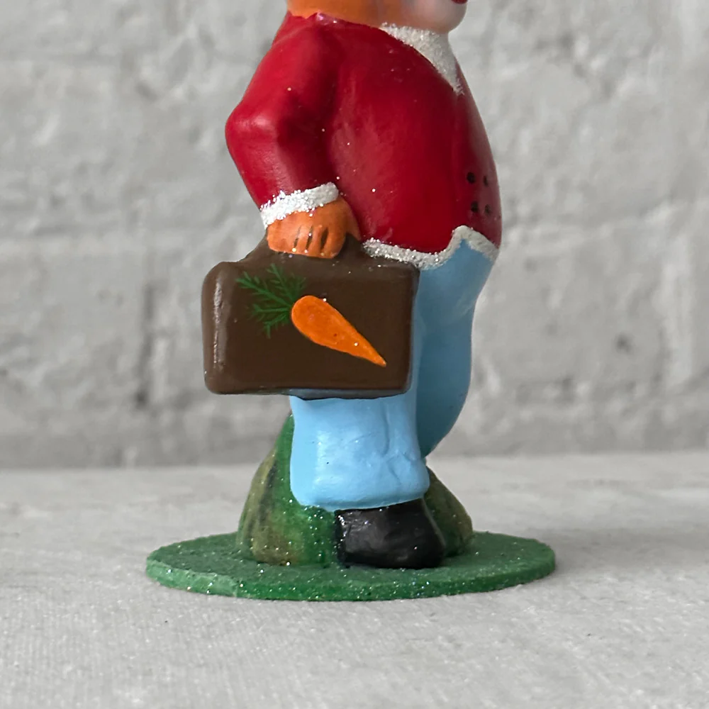 Papier-Mâché Bunny with Suitcase - Image 3