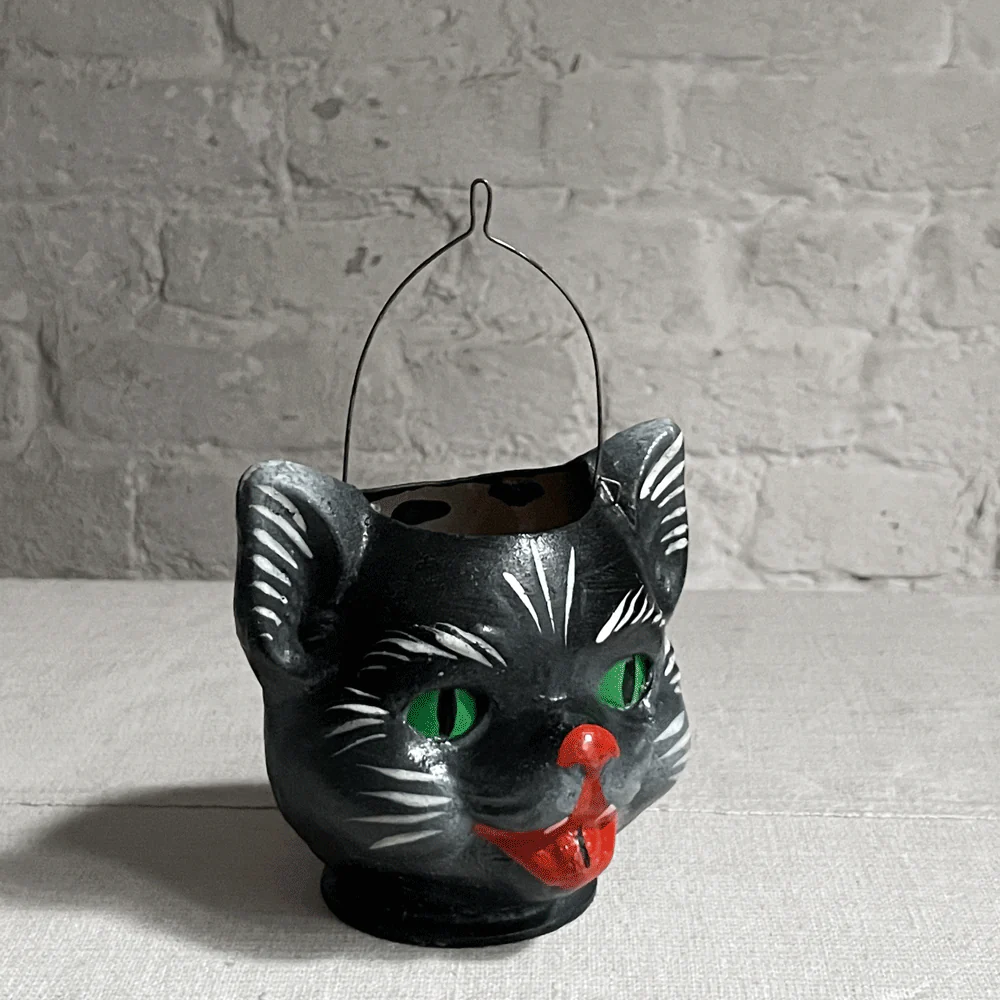 Papier-Mâché Cat Candy Bucket Lantern - Image 3