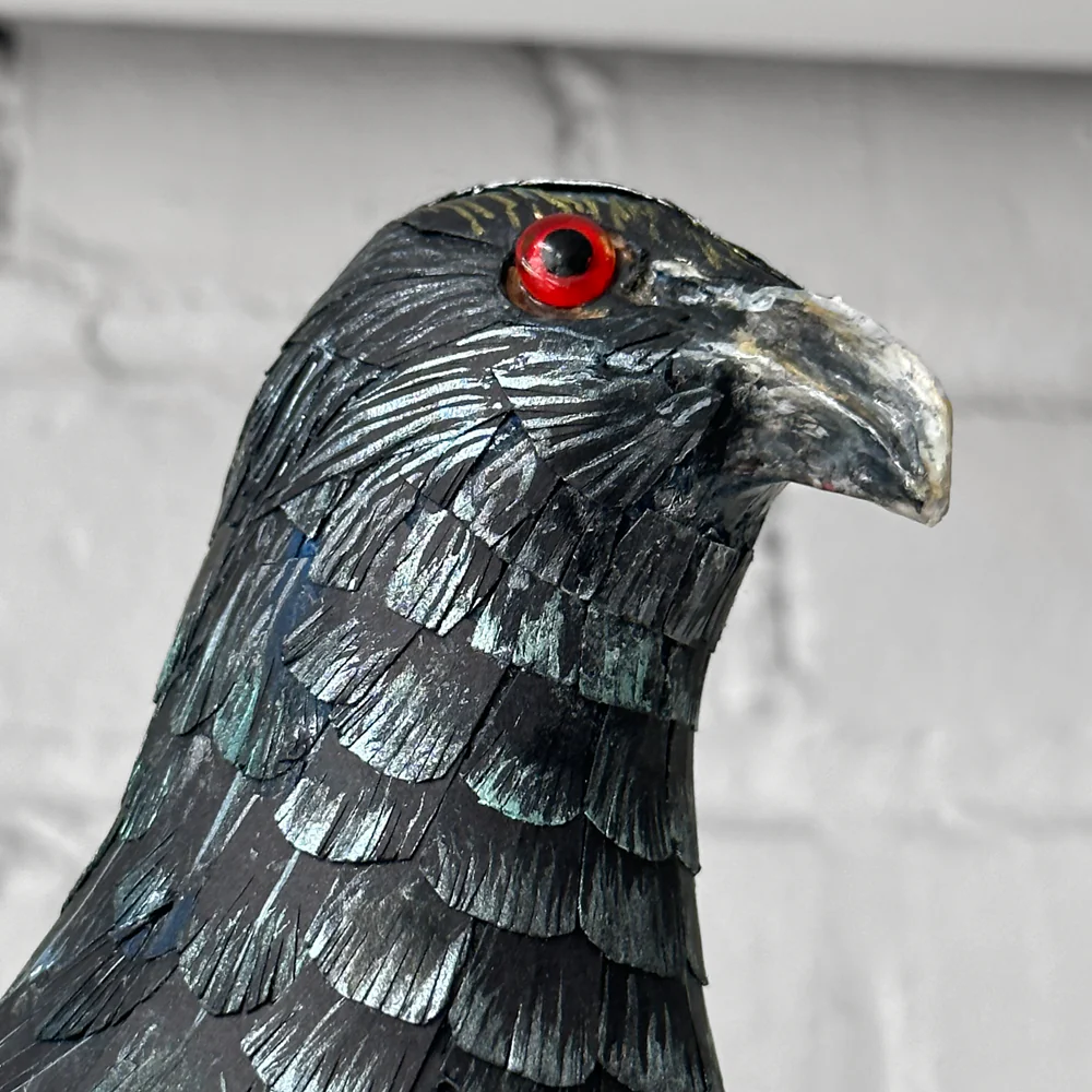 Papier-Mâché Greater Coucal Bird #37 - Image 4
