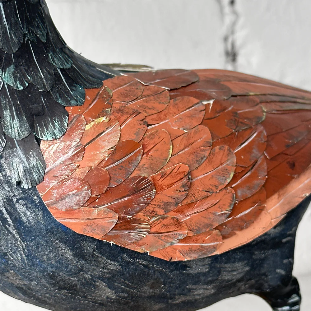 Papier-Mâché Greater Coucal Bird #37 - Image 5