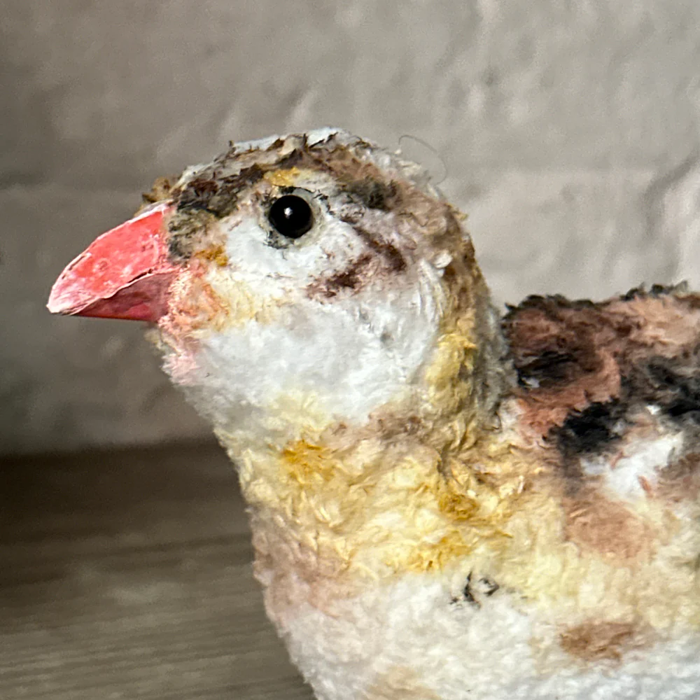 Papier-Mâché Guinea Fowl with Chick #38A - Image 6